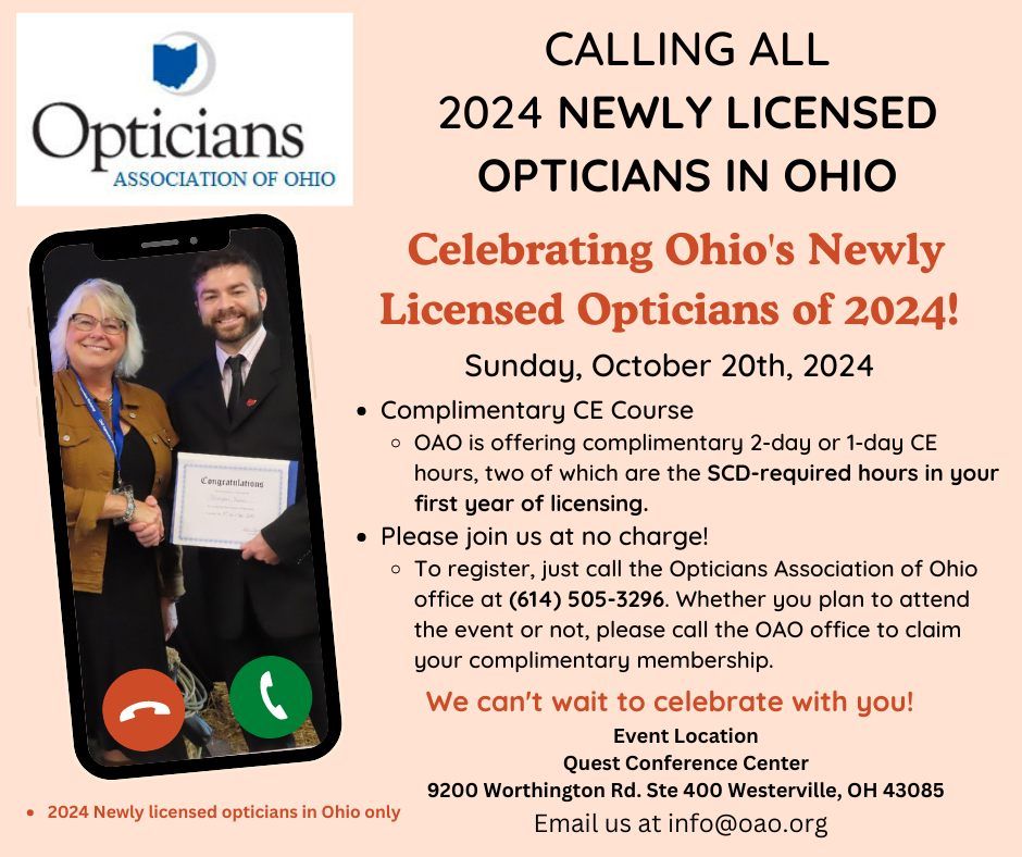 Celebrating Ohio's Newly Licensed Opticians of 2024!