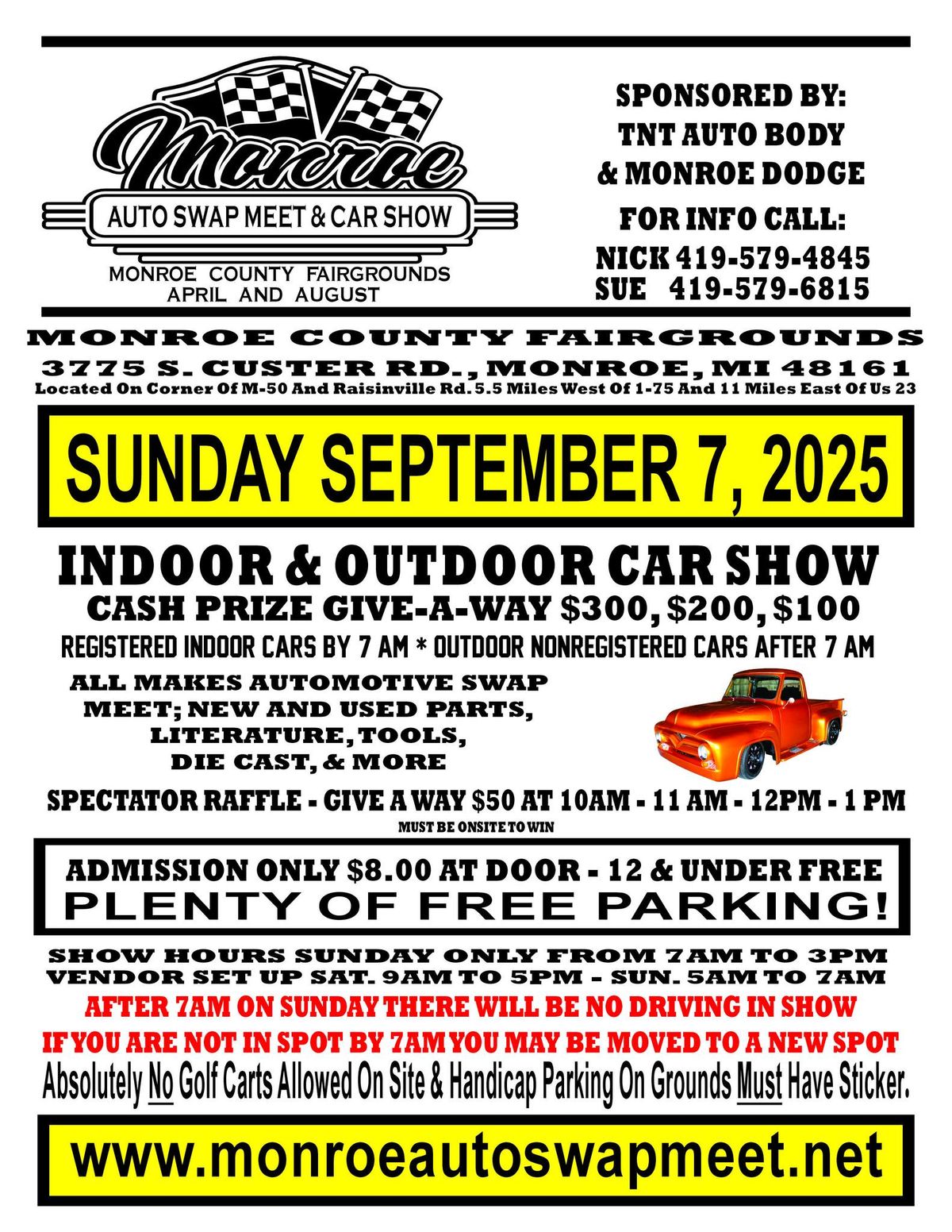 FALL MONROE AUTO SWAP MEET AND CAR SHOW