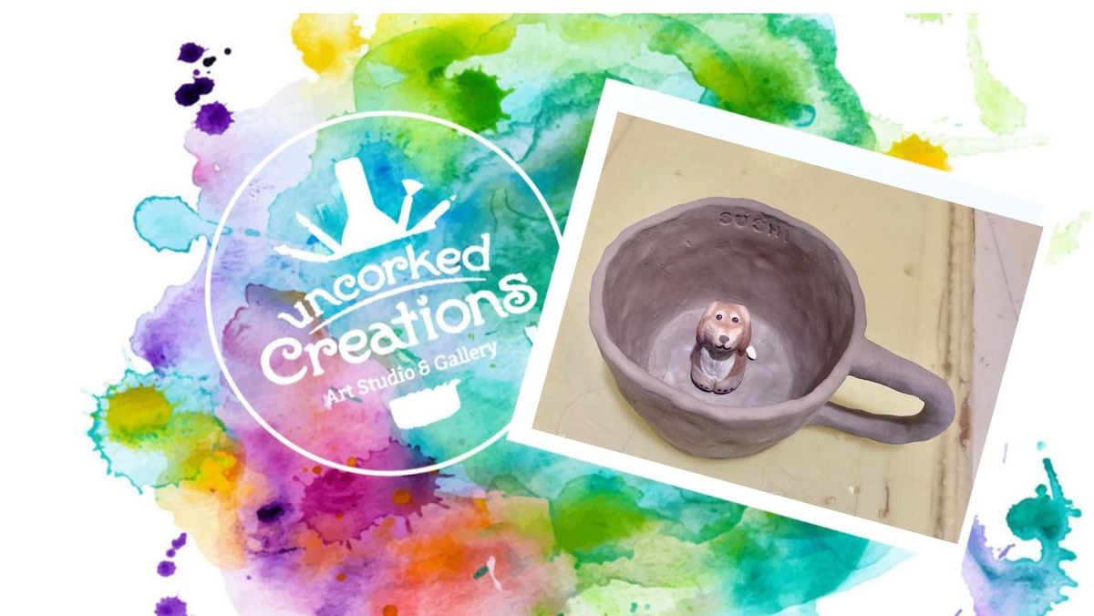 Custom Pet CLAY handbuilding Peek-A-Boo Mug! 