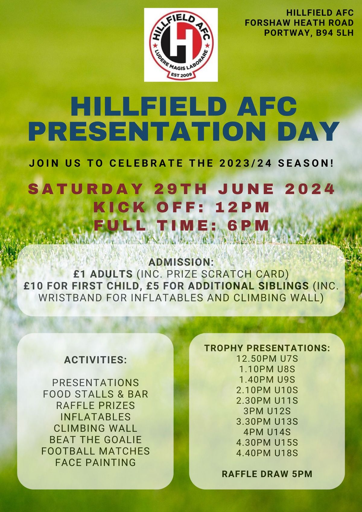 Hillfield AFC Presentation Day