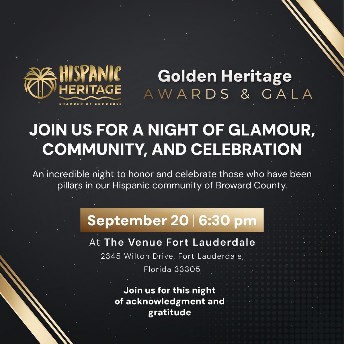 Hispanic Heritage Chamber of Commerce Golden Heritage Awards & Gala