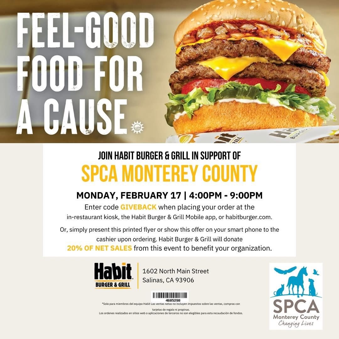 Habit Burger & Grill (Salinas) SPCA Fundraiser 