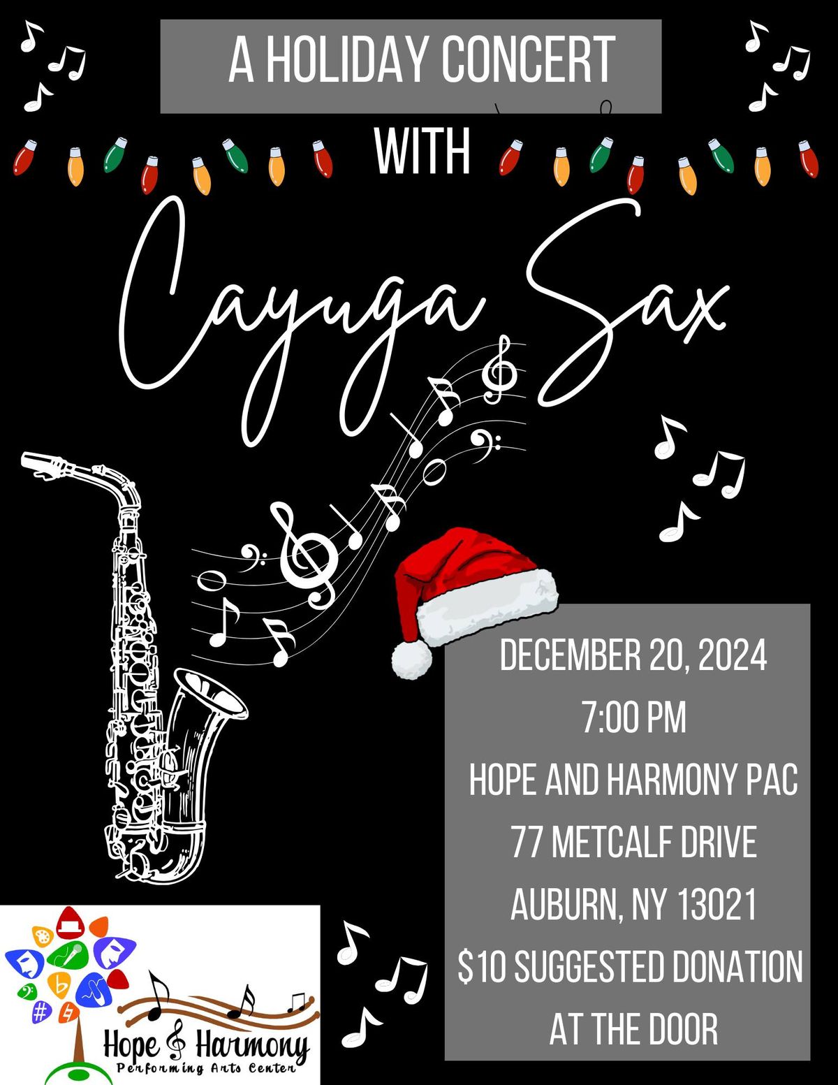 Cayuga Sax: Holiday Concert at Hope and Harmony PAC