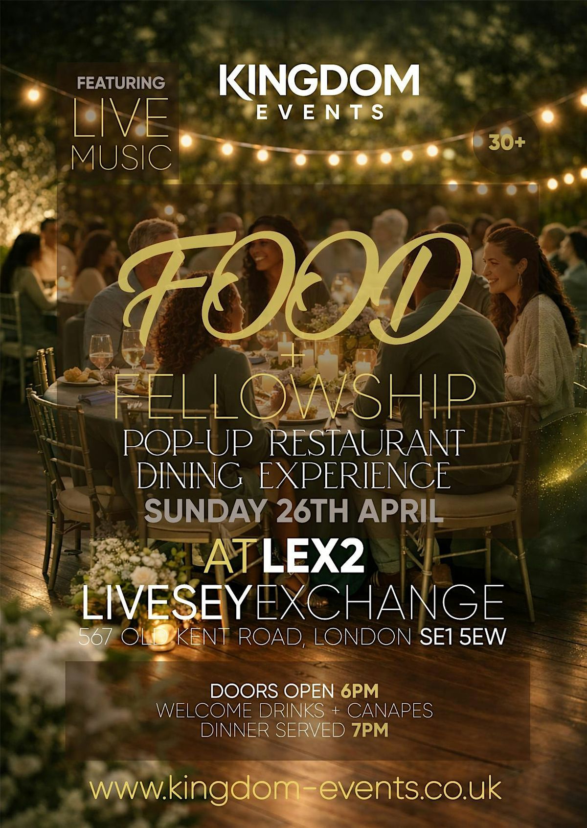 Lex2 FOOD & FELLOWSHIP - Christian Pop-Up Restaurant Dining Experience (30 ...