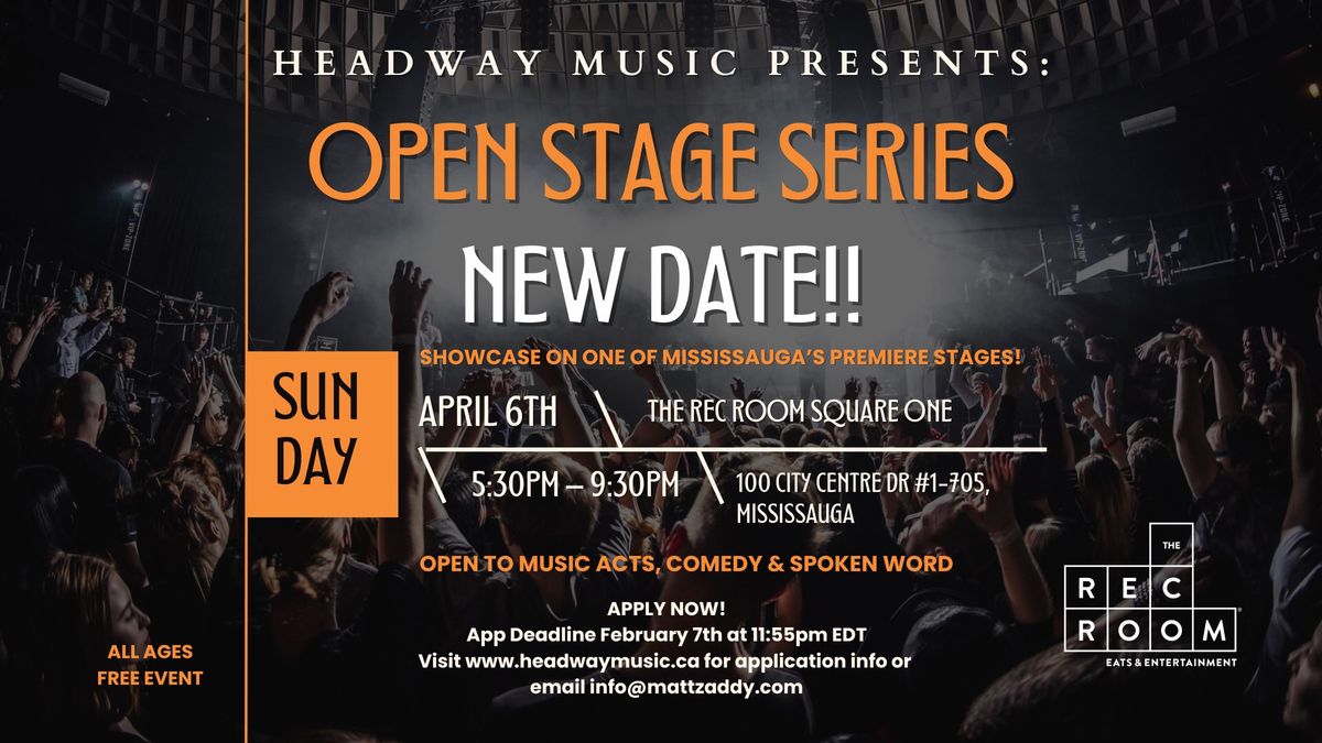 Rec Room Open Stage Series Sun. April 6th hosted by Matt Zaddy!