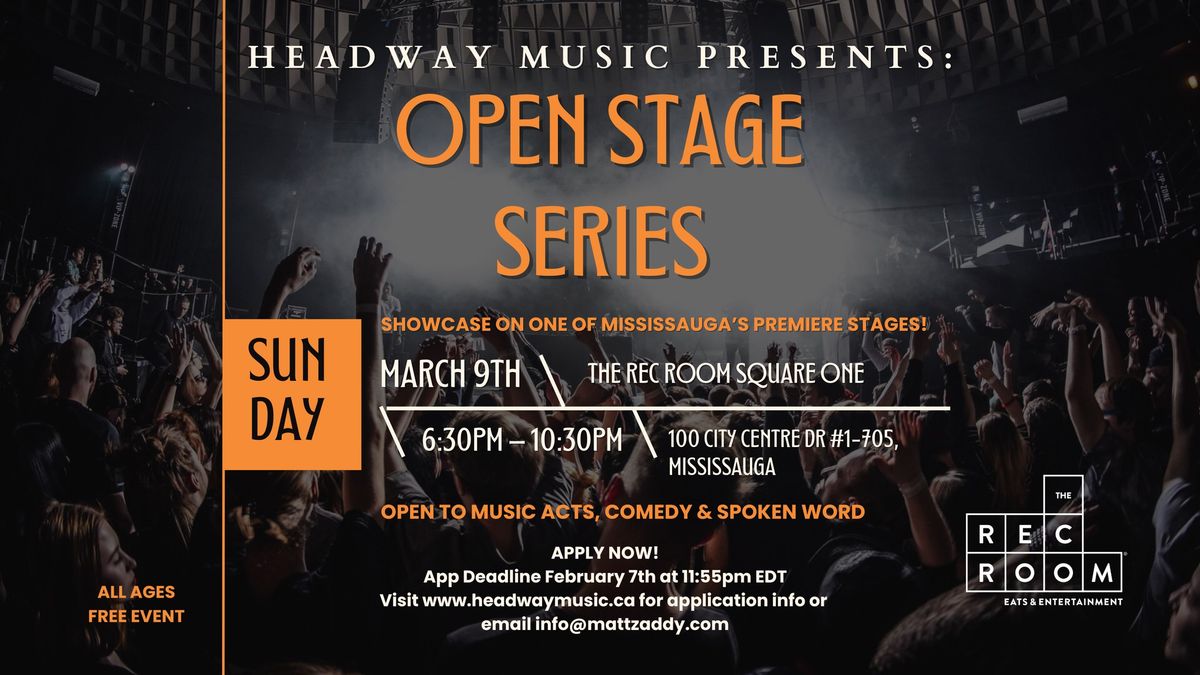 Rec Room Open Stage Series Sun. Mar. 9th hosted by Matt Zaddy!