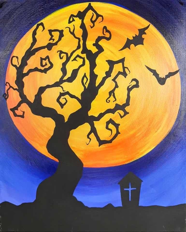 Spooky Tree Paint Night 