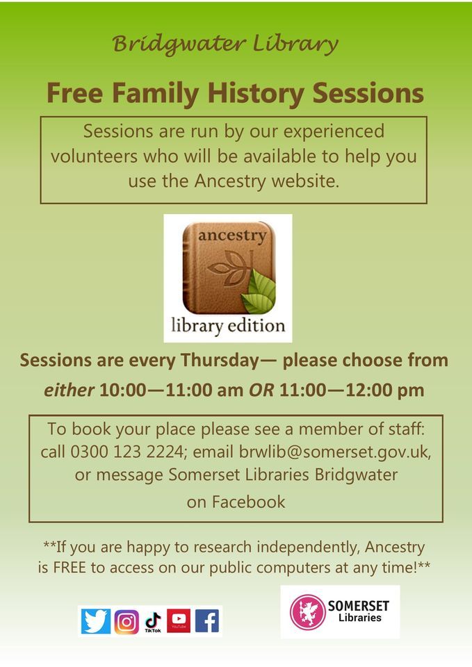 FREE Ancestry Family History Sessions