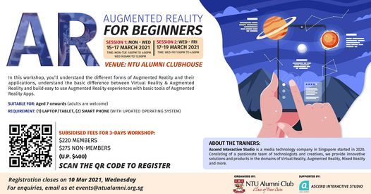 Augmented Reality for Beginners 3-Days Workshop