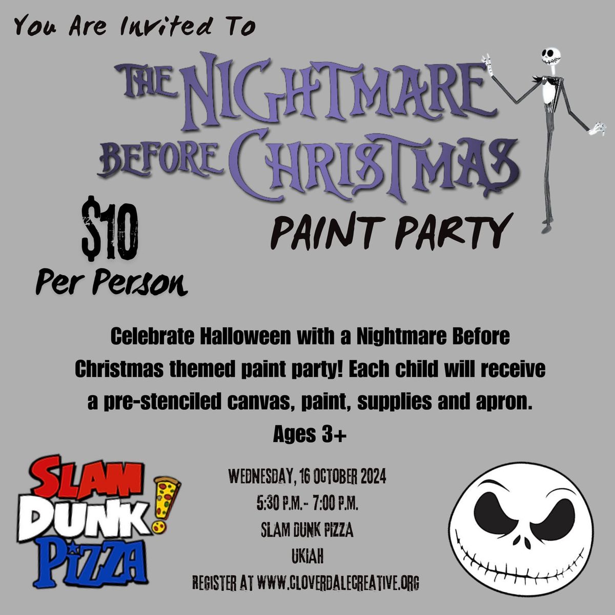 Nightmare Before Christmas Paint Party | Slam Dunk Ukiah