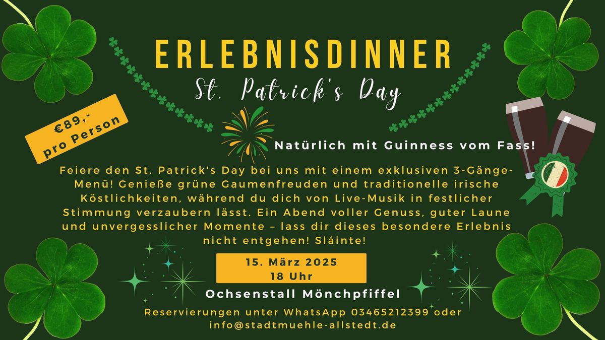 Erlebnisdinner St. Patrick\u00b4s Day