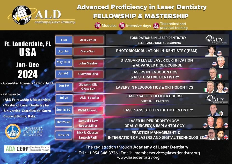 Advanced Proficiency in Laser Dentistry (Fellowship & Mastership)  