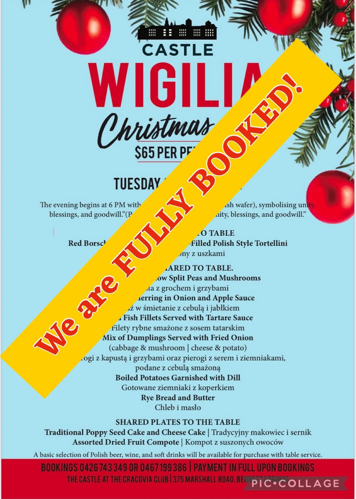 FULLY BOOKED \ud83c\udf84 Traditional Polish Christmas Eve Dinner  - Wigilia 2024: A Taste of Home