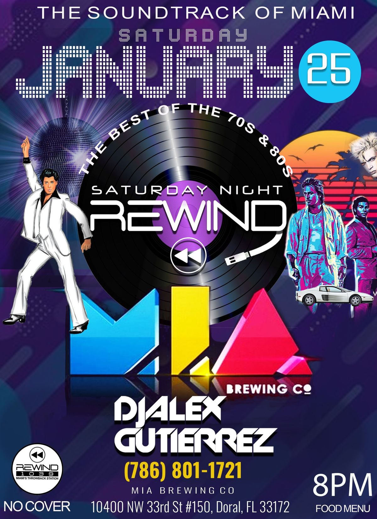 Saturday Night Rewind at MIA Brewery with DJ Alex Gutierrez 