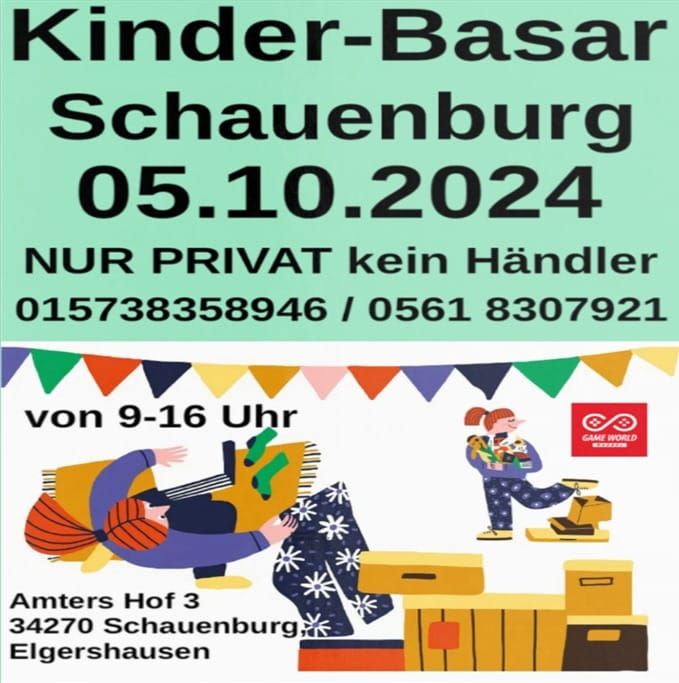 1. Kinderbasar am 05.10.2024 in Schauenburg-Elgershausen