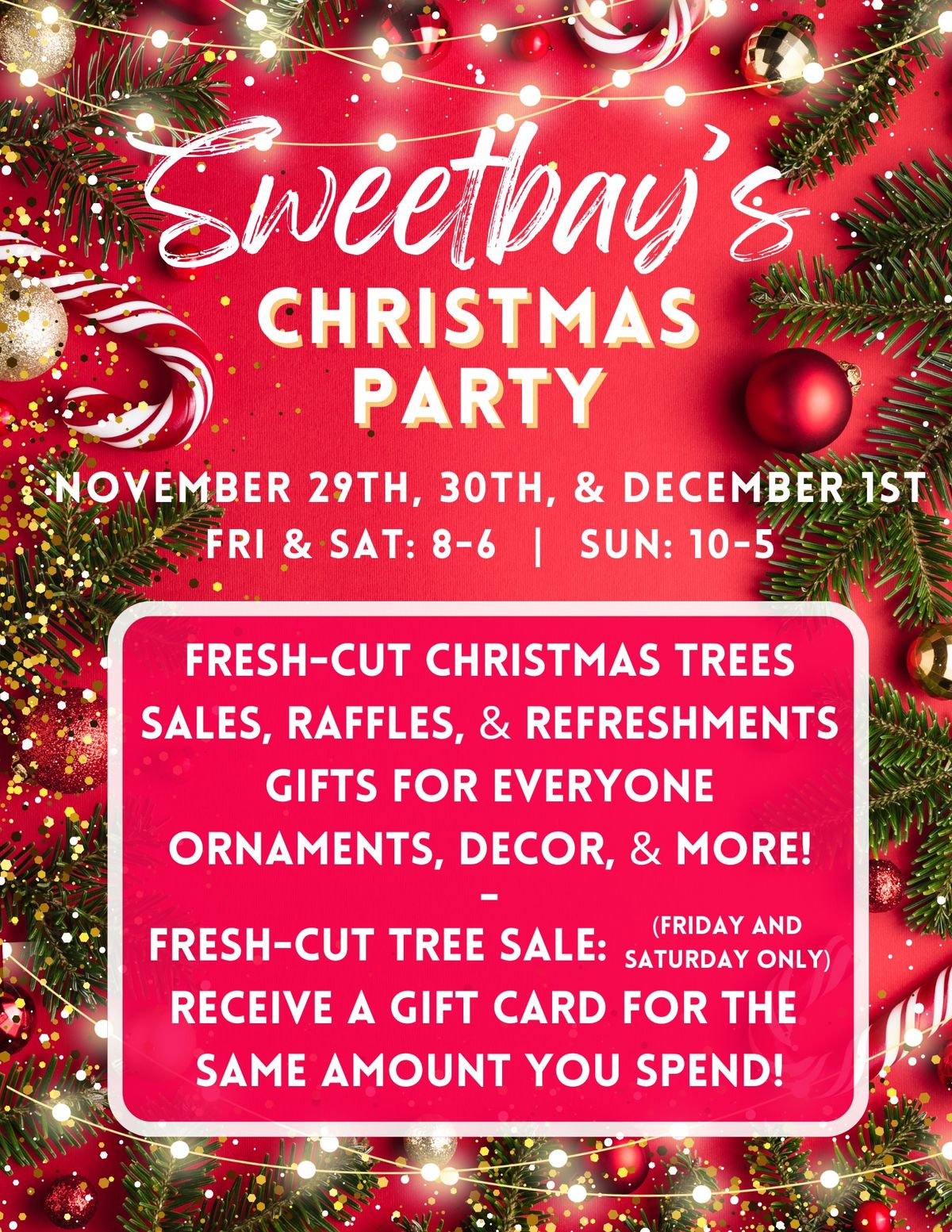 Sweetbay\u2019s Christmas Party - Black Friday Weekend