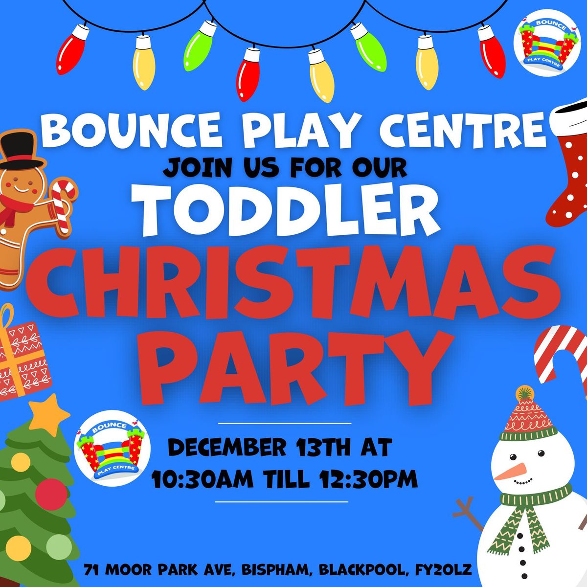 Toddler Christmas Party 13th Dec 10.30-12.30 