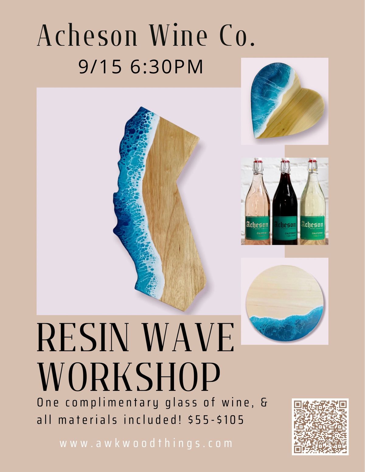 10\/13 Resin Wave Workshop At Acheson Wine Co