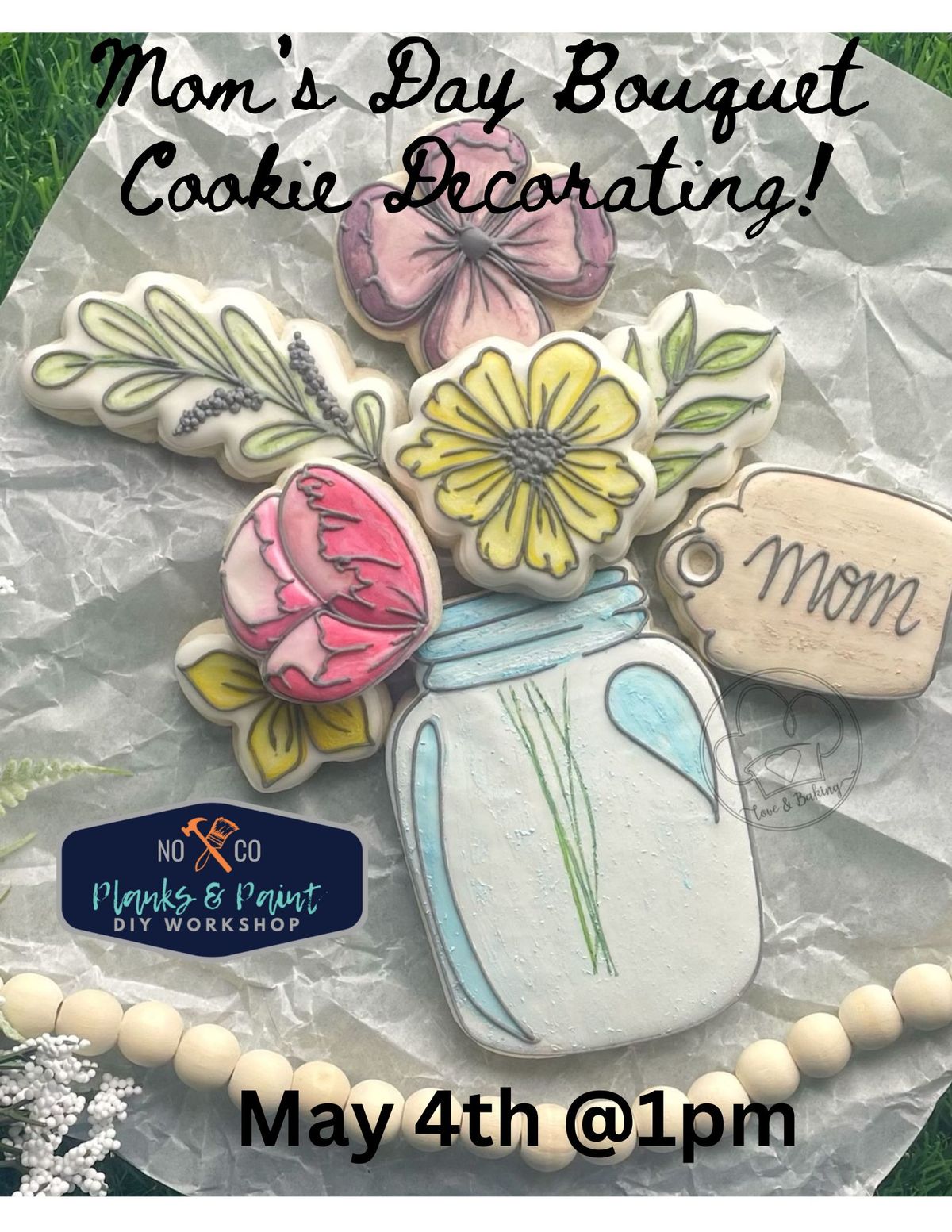 Mom's Day Bouquet Cookie Decorating