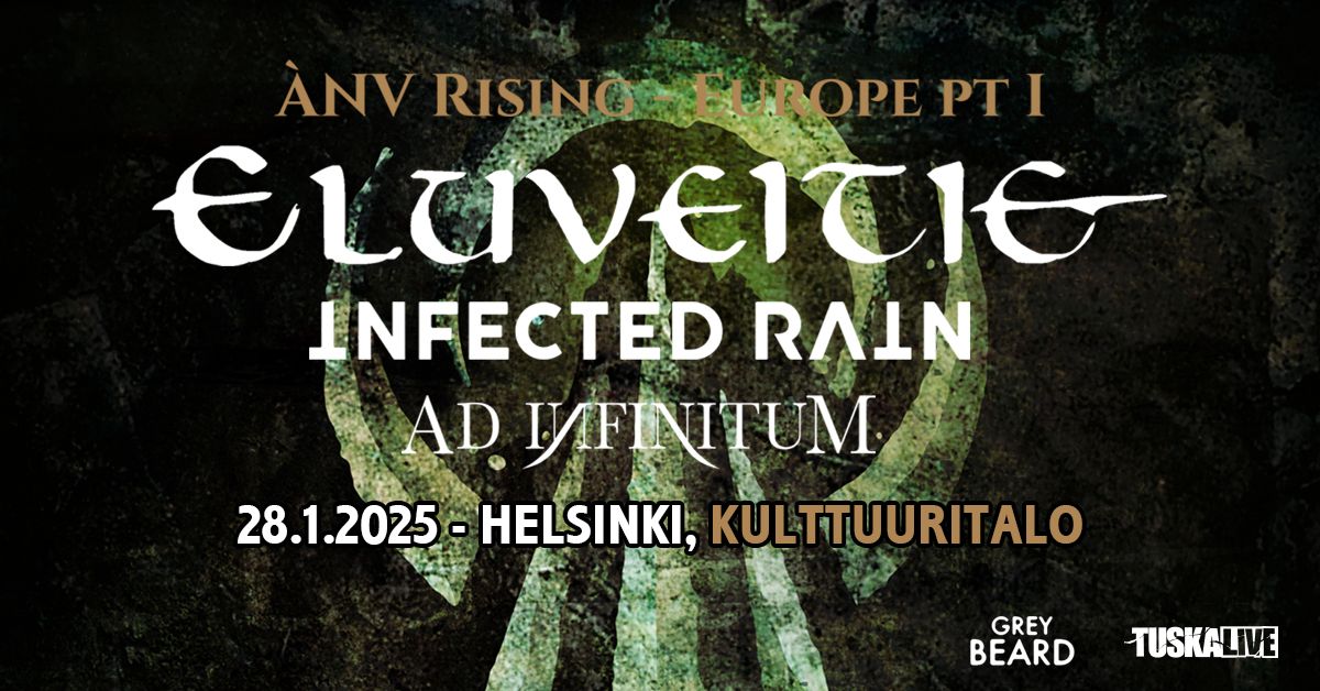 TuskaLive: Eluveitie + Supports: Infected Rain, Ad Infinitum, 28.1.25 Helsinki, Kulttuuritalo