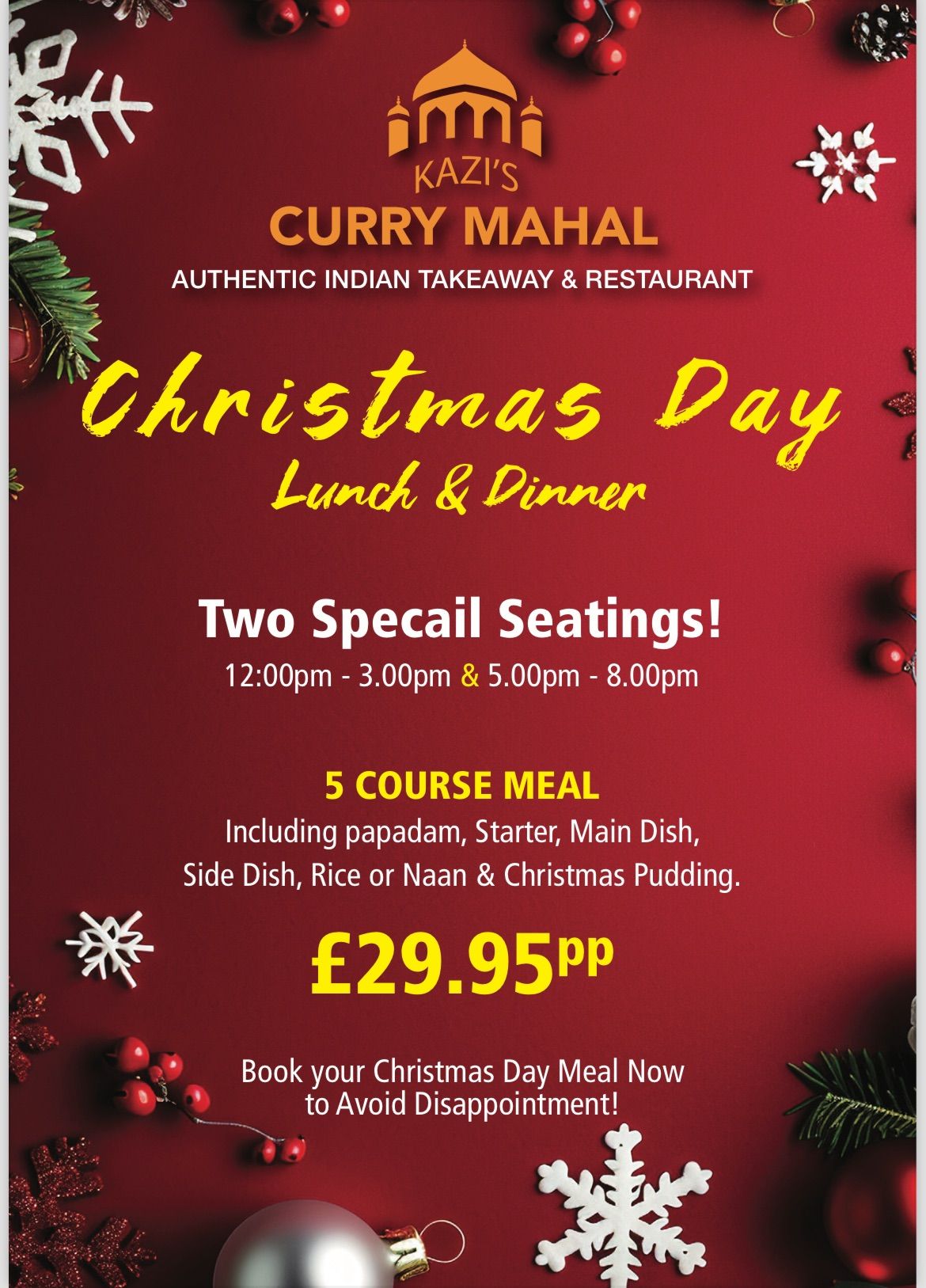  Celebrate Christmas at Kazis Curry Mahal! \ud83c\udf84