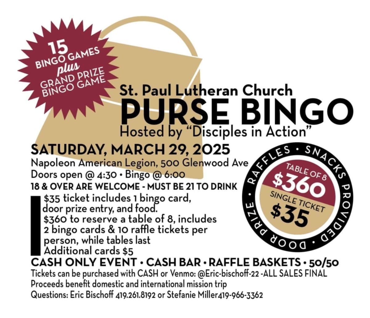 Designer Purse Bingo