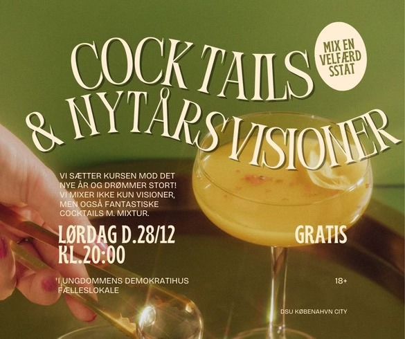 Cocktailkursus og nyt\u00e5rsvisioner - mix en velf\u00e6rdsstat!