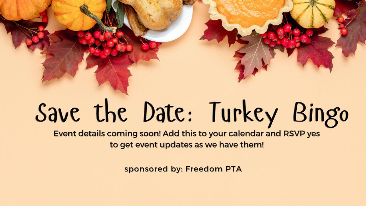 Save the Date: TURKEY BINGO