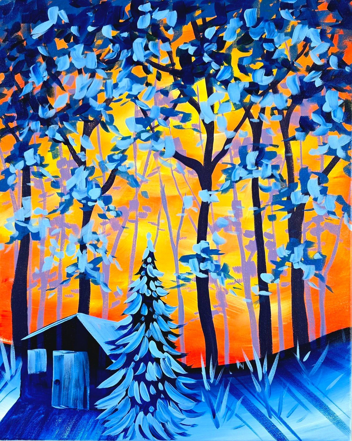 Paint + Sip: "Blazing Winter Sunrise" at Starr Hill Crozet