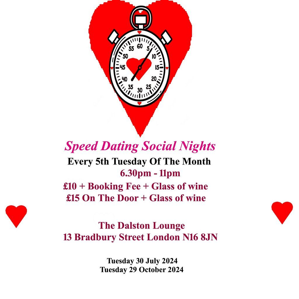 Speed Dating Social Night. Every 5th Tuesday of the month