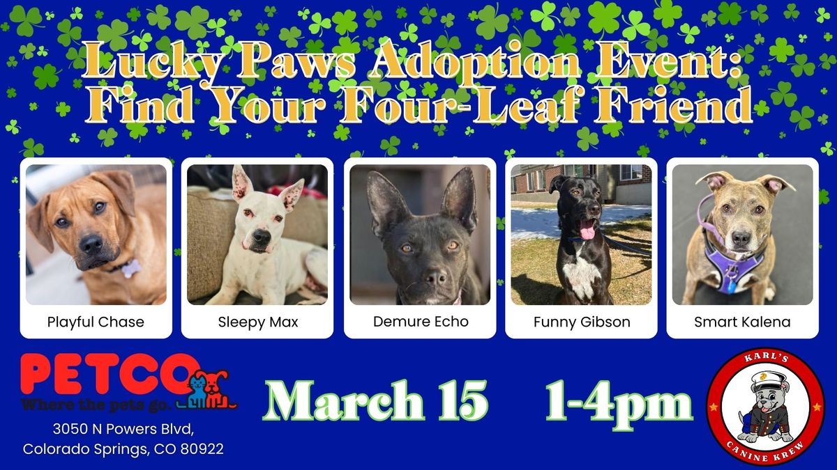 KCK's Lucky Paws Adoption Event:  Find Your Four-Leaf Friend