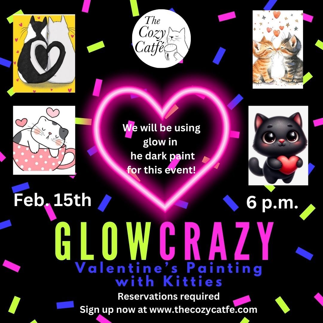 Glow Crazy-Glow in the dark painting with kitties!