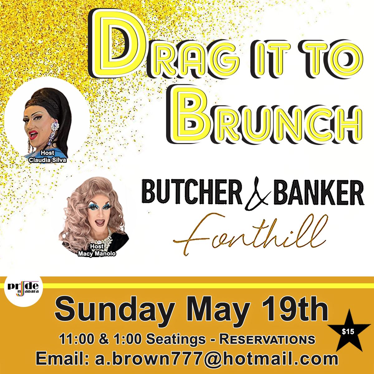 Pride Niagara DRAG It To Brunch: Fonthill Sunday May 19th!