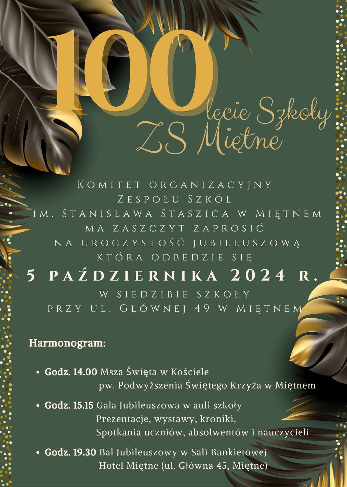 100 lat Zespo\u0142u Szk\u00f3\u0142 w Mi\u0119tnem