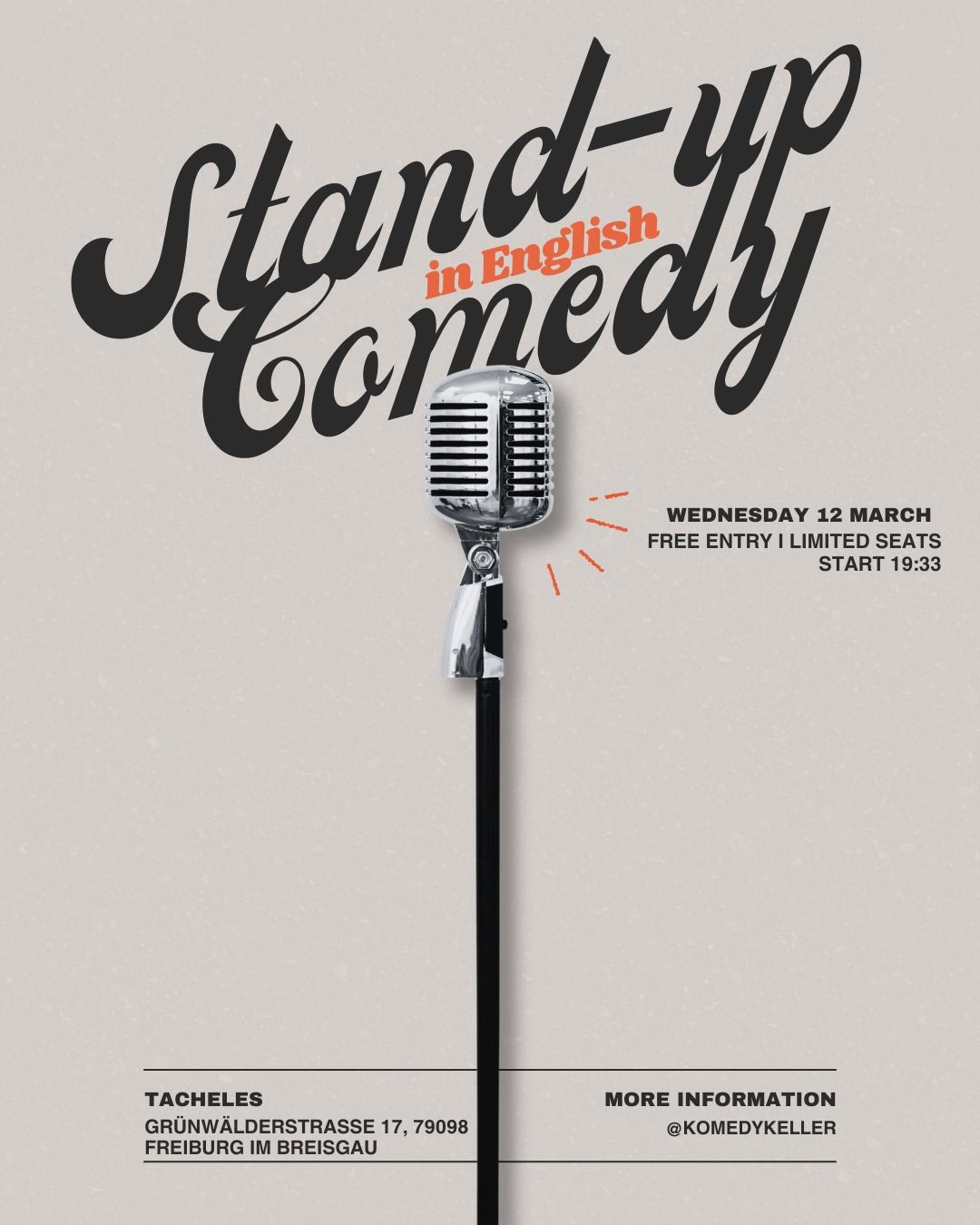 Freiburg\u2019s Funniest Night: Komedy Keller (Stand up Comedy In English)