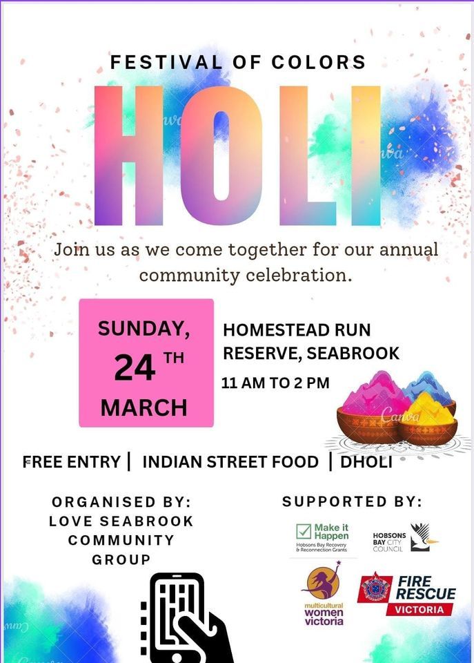 Holi Celebration 2024 @ Homestead Run Seabrook