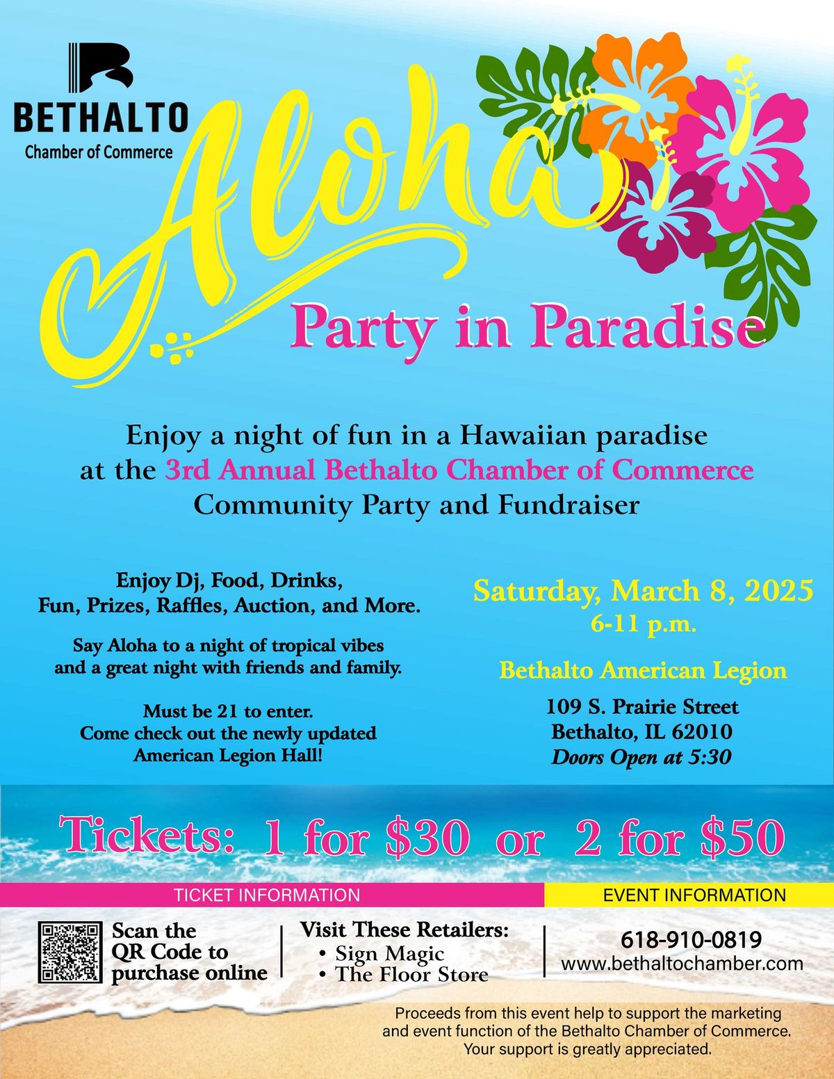 Aloha Party in Paradise - 3rd Annual Bethalto Chamber of Commerce Community Party and Fundraiser