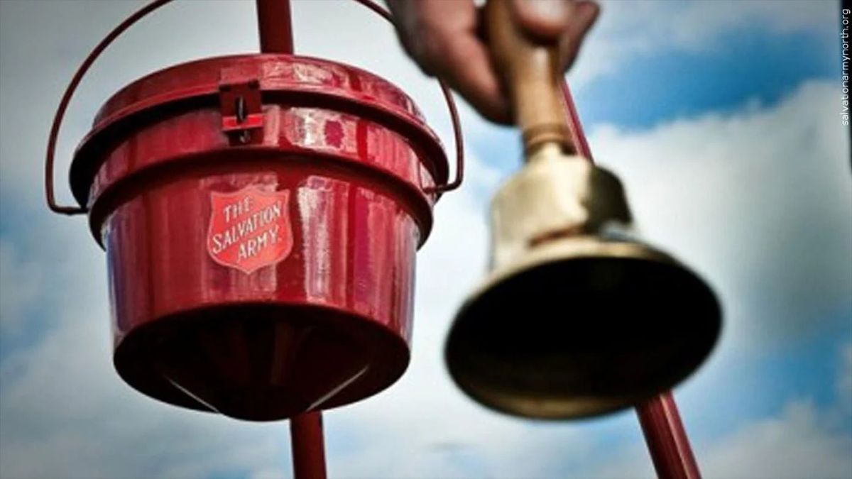 The Salvation Bell Ringing at Walmart Grocery Entrance