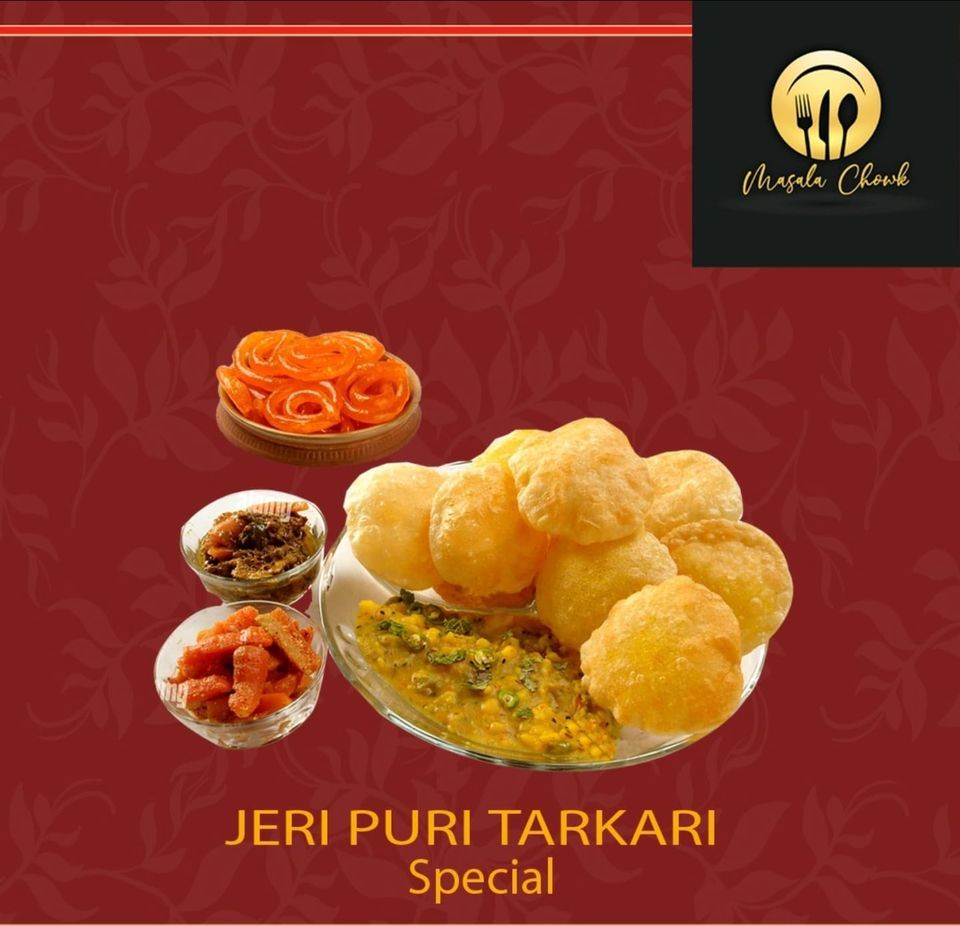 Jeri-Puri Tarkari (Puri, Aloo sabzi, chana masala and jalebi)