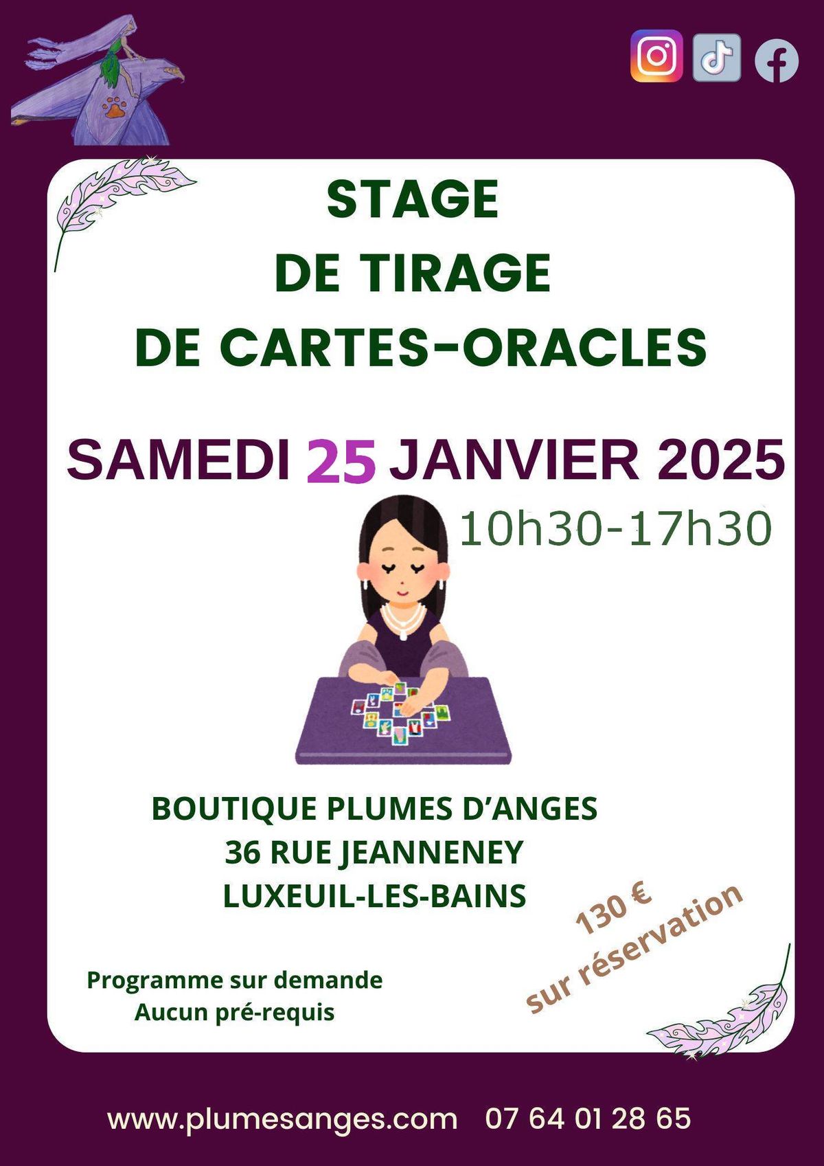 Stage de tirage de cartes-oracles