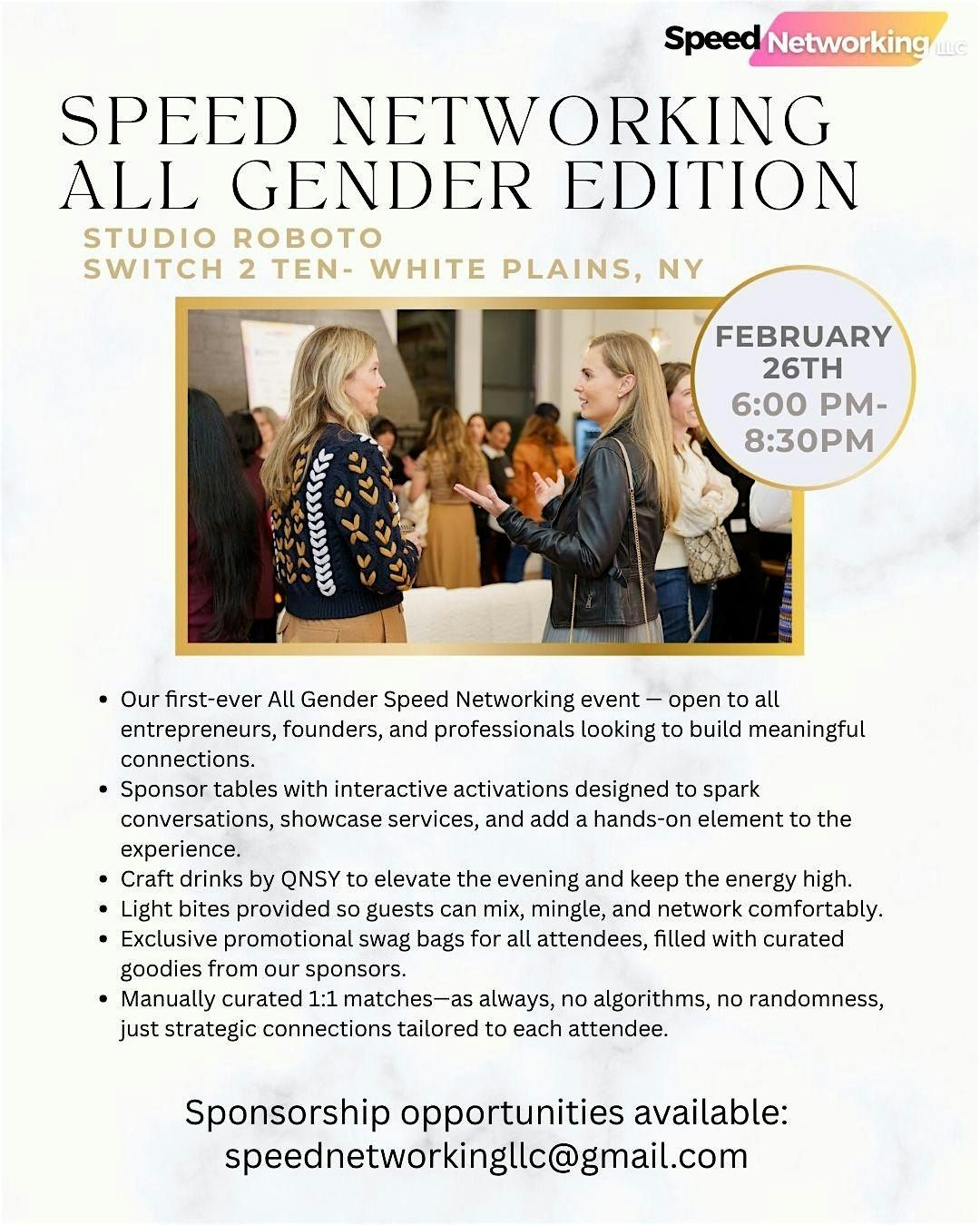 Signature Speed Networking Event with Speed Networking, LLC