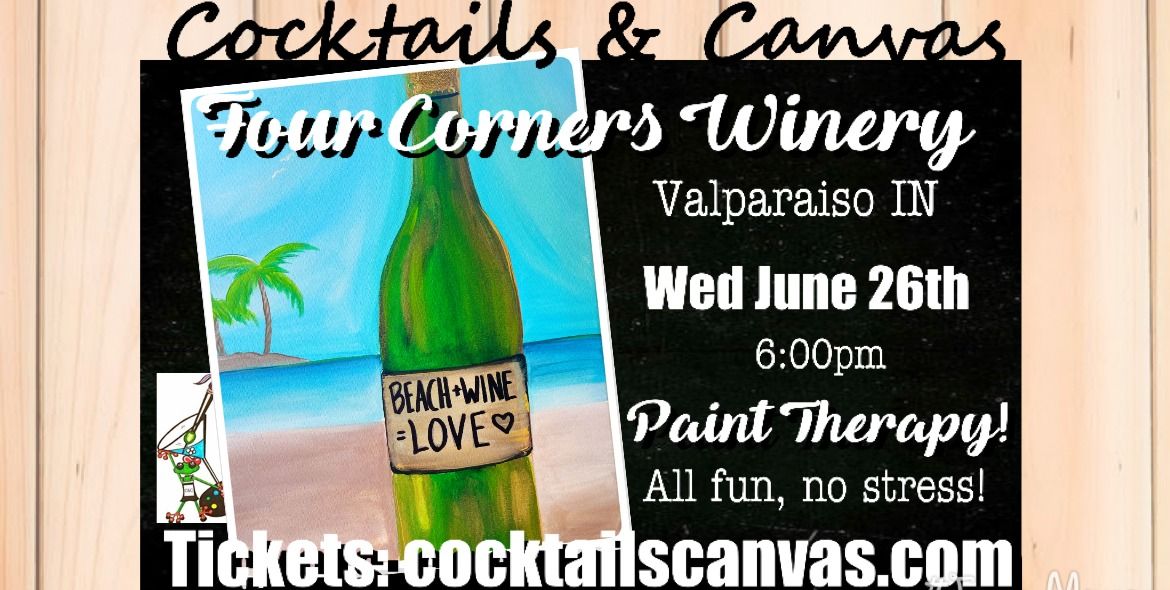 "BEACH+WINE=LOVE" Cocktails and Canvas Painting Art Event