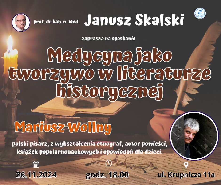 Kolejne spotkanie Klubu Dyskusyjnego tematem" Medycyna jako tworzywo w literaturze historycznej"