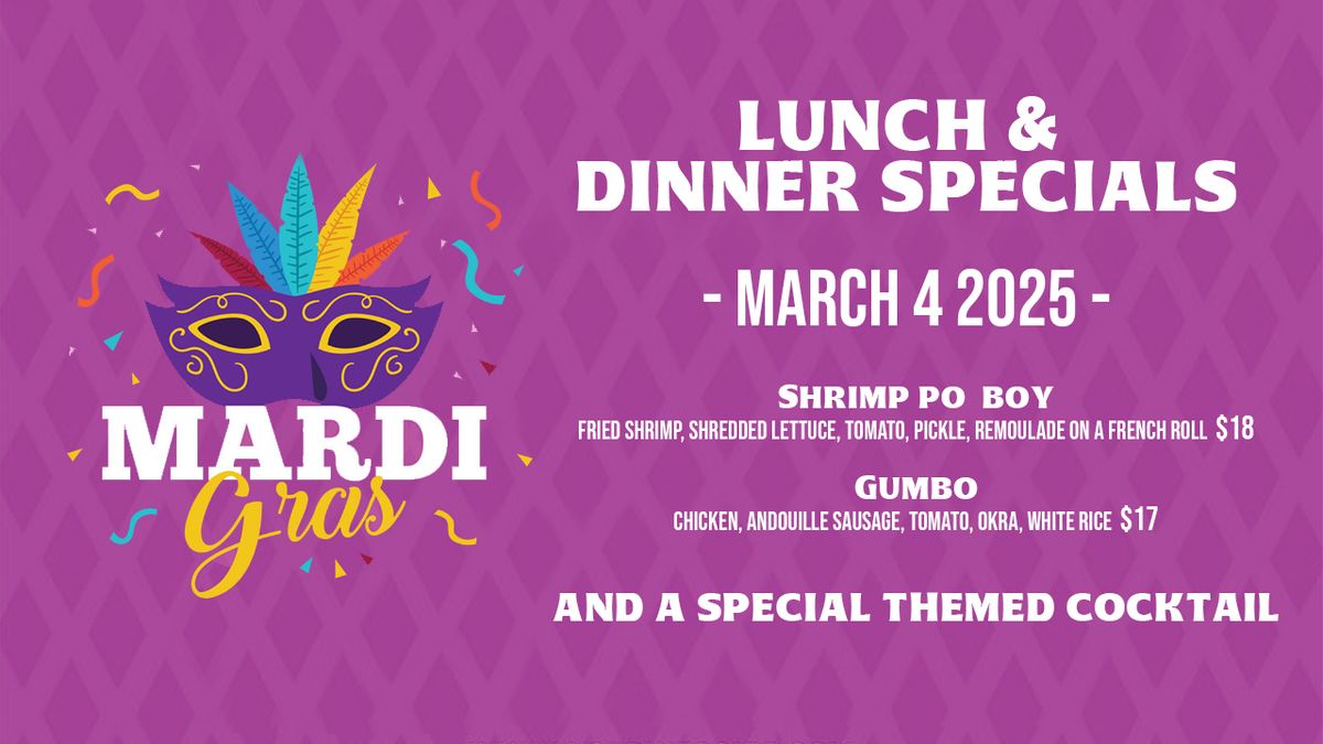 Mardi Gras Specials at Forty Niner!