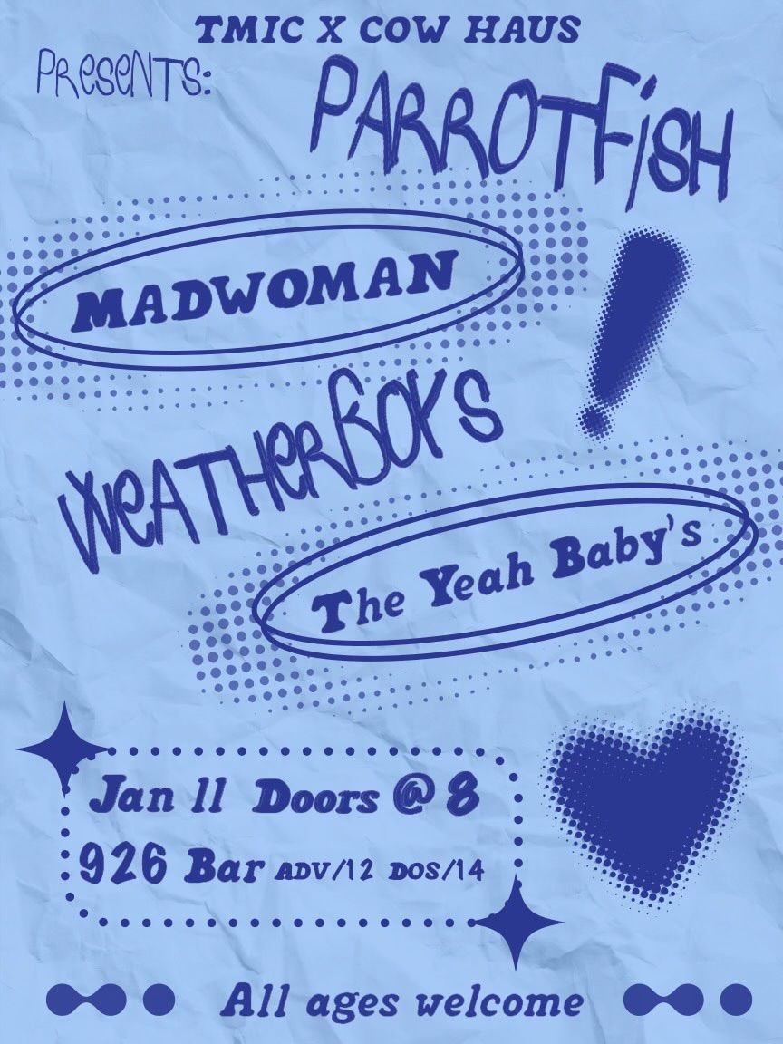 Parrotfish w\/ Madwoman, Weatherboys, The Yeah Babys at 926 Bar - Sat Jan. 11