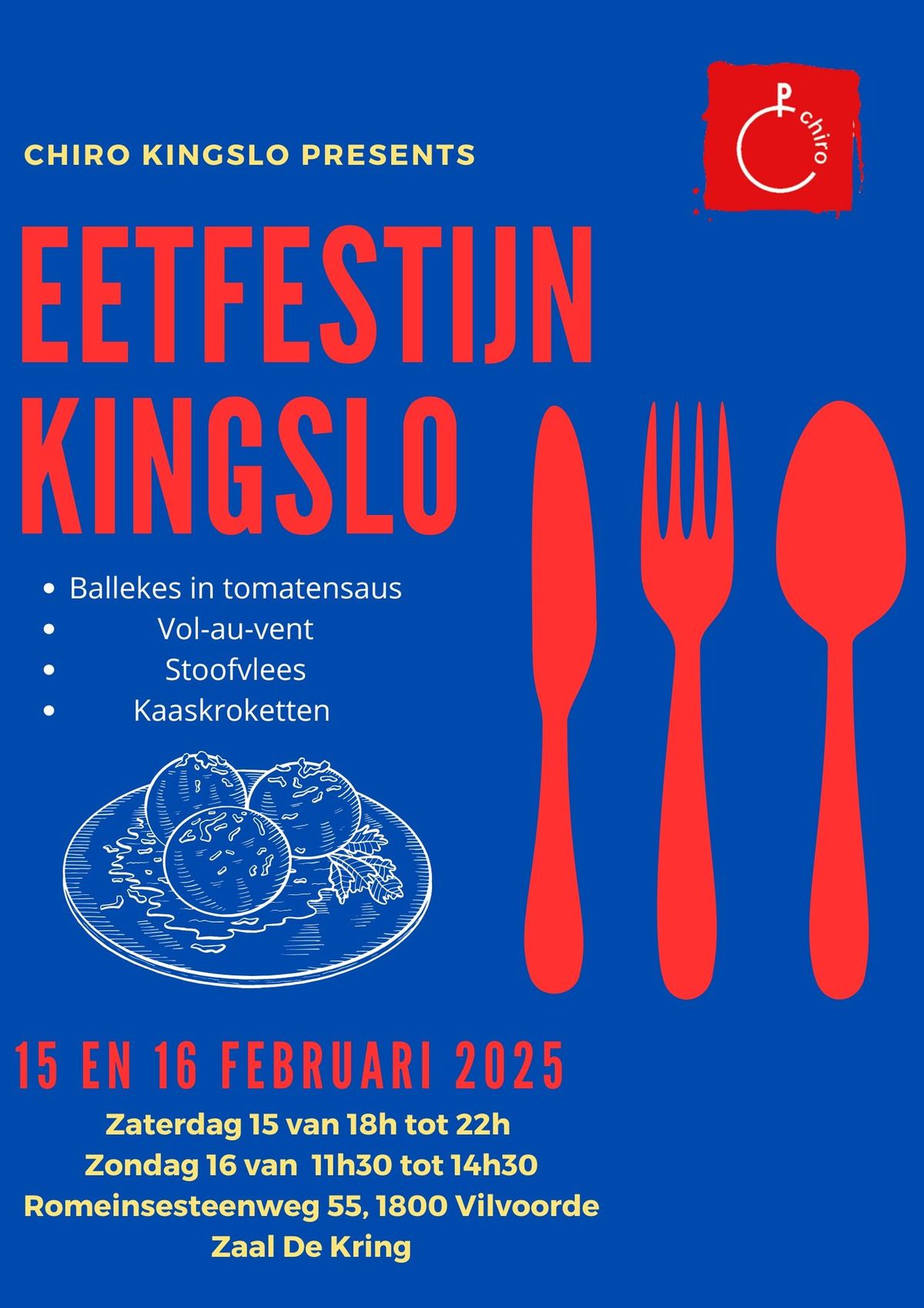 Eetfestijn Chiro Kingslo - 15 en 16 februari 2025