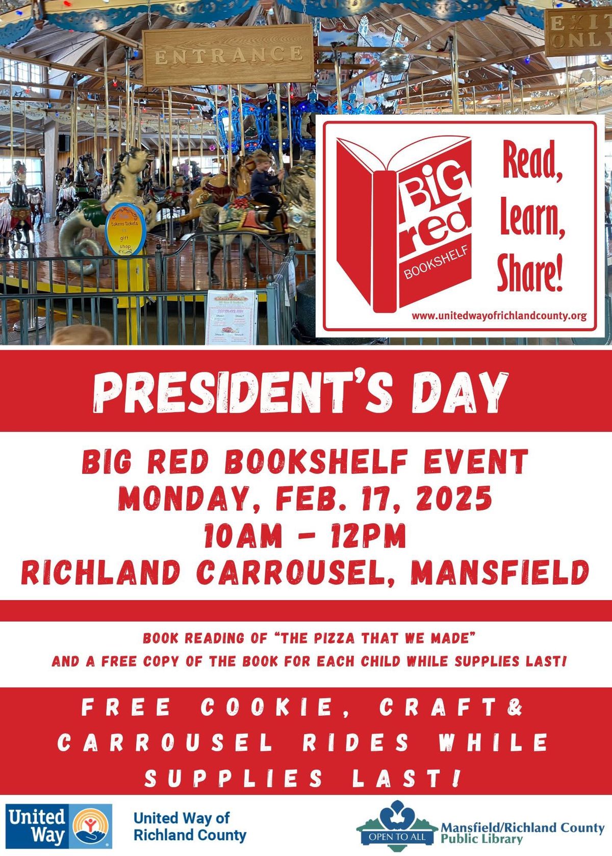 President\u2019s Day Big Red Bookshelf Event 