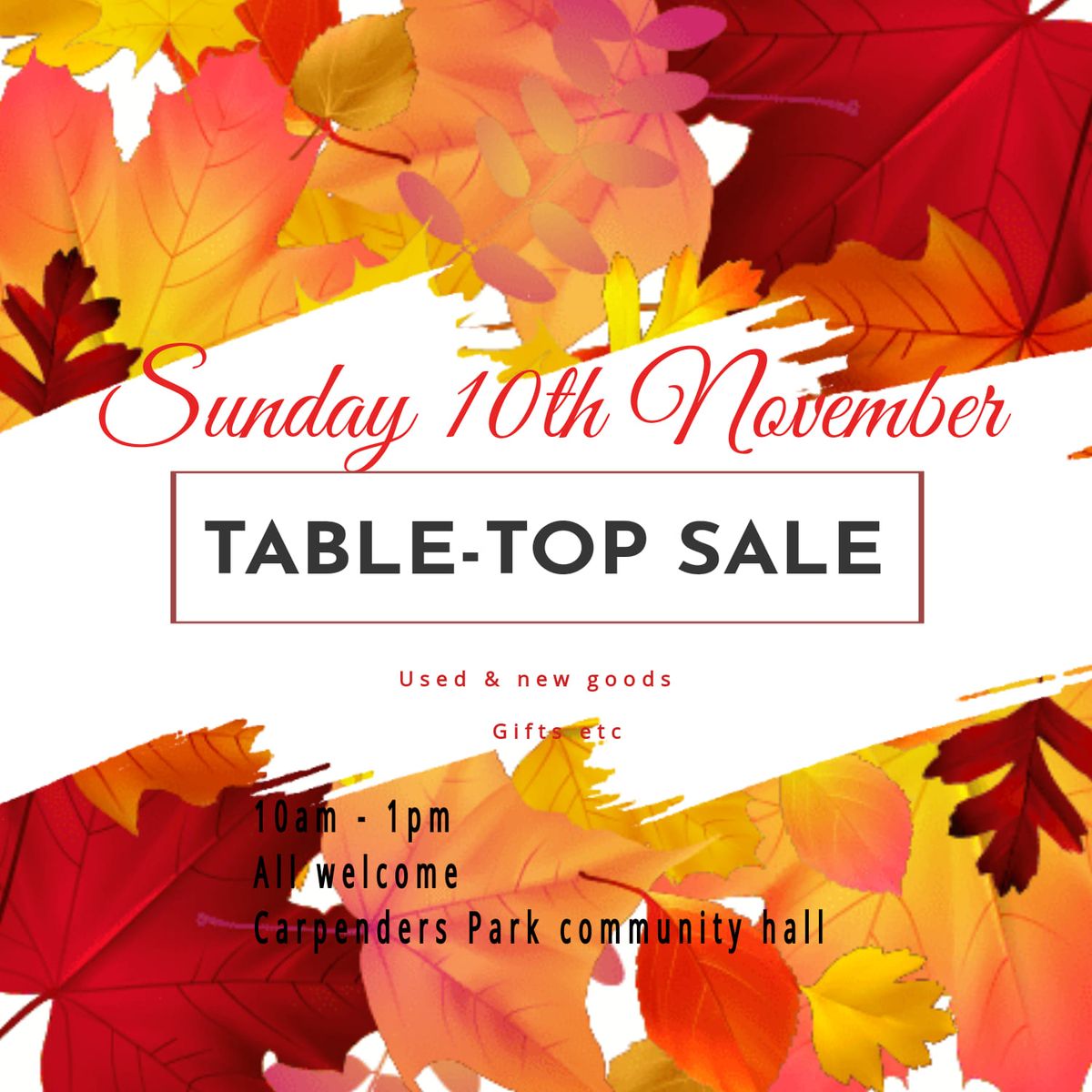 table top sale