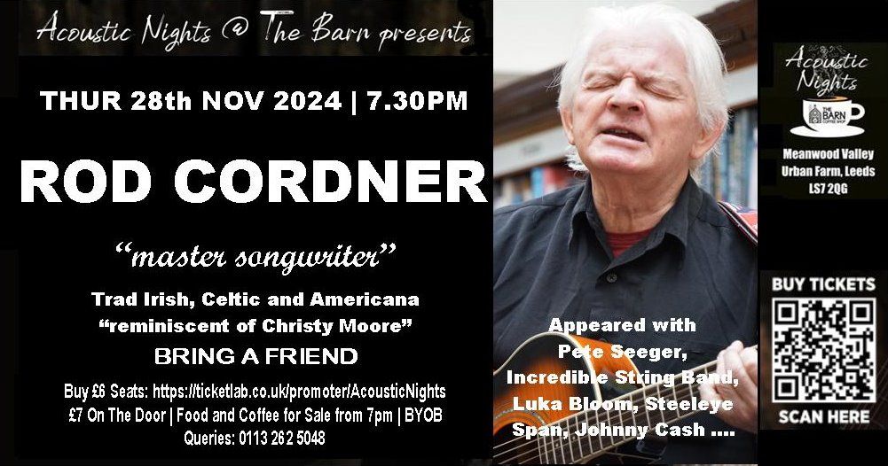 ROD CORDNER in concert | The Barn Coffee Shop Meanwood | Leeds