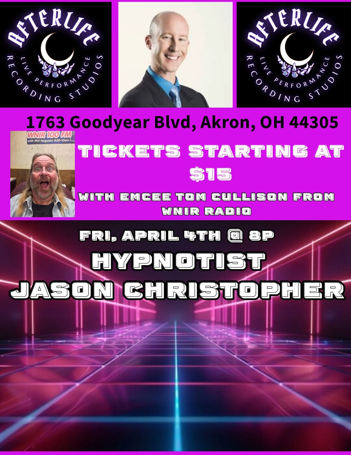  HYPNOTIST JASON CHRISTOPHER @ Afterlife Live Performance & Recording Studios, Akron